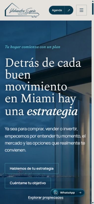 Captura mobile del sitio de Yohandra Espin Realtor